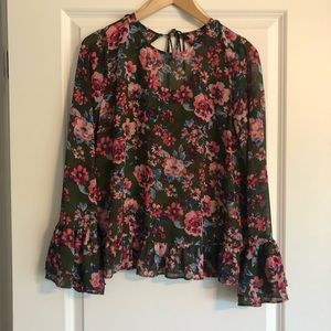 KUT from the Kloth floral ruffle blouse